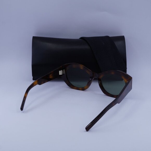 Saint Laurent SL639 003 Geometric Sunglasses - Havana/Green - Picture 4 of 11